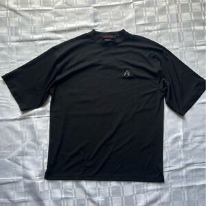 Red Fly Black Waffle Knit Mock Neck Short Sleeve T-shirt